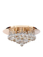 Hanna 4Lt Flush  - Gold Metal & Clear Crystal