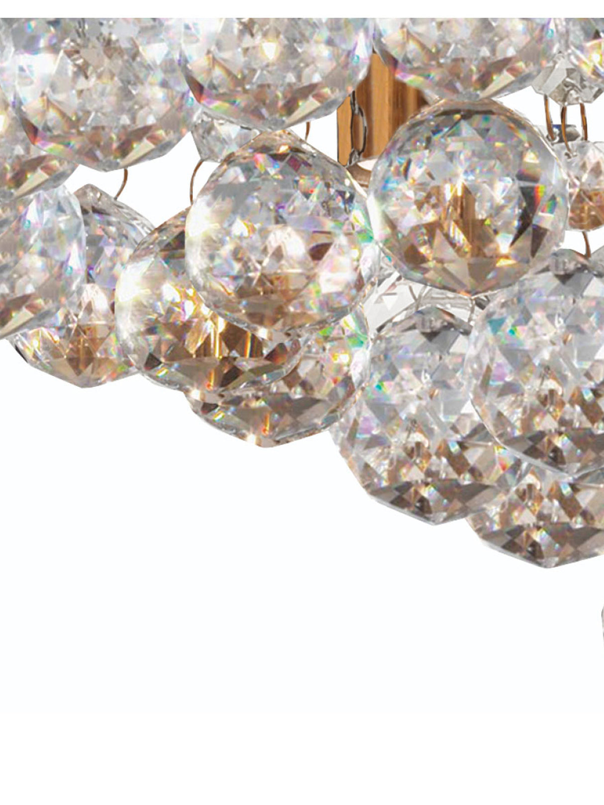 Searchlight Electric Hanna 4Lt Flush  - Gold Metal & Clear Crystal 3404-4GO