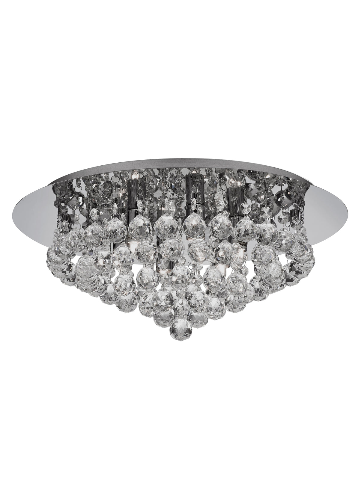 Searchlight Electric Hanna 6Lt Flush  - Chrome Metal & Clear Crystal 3406-6CC