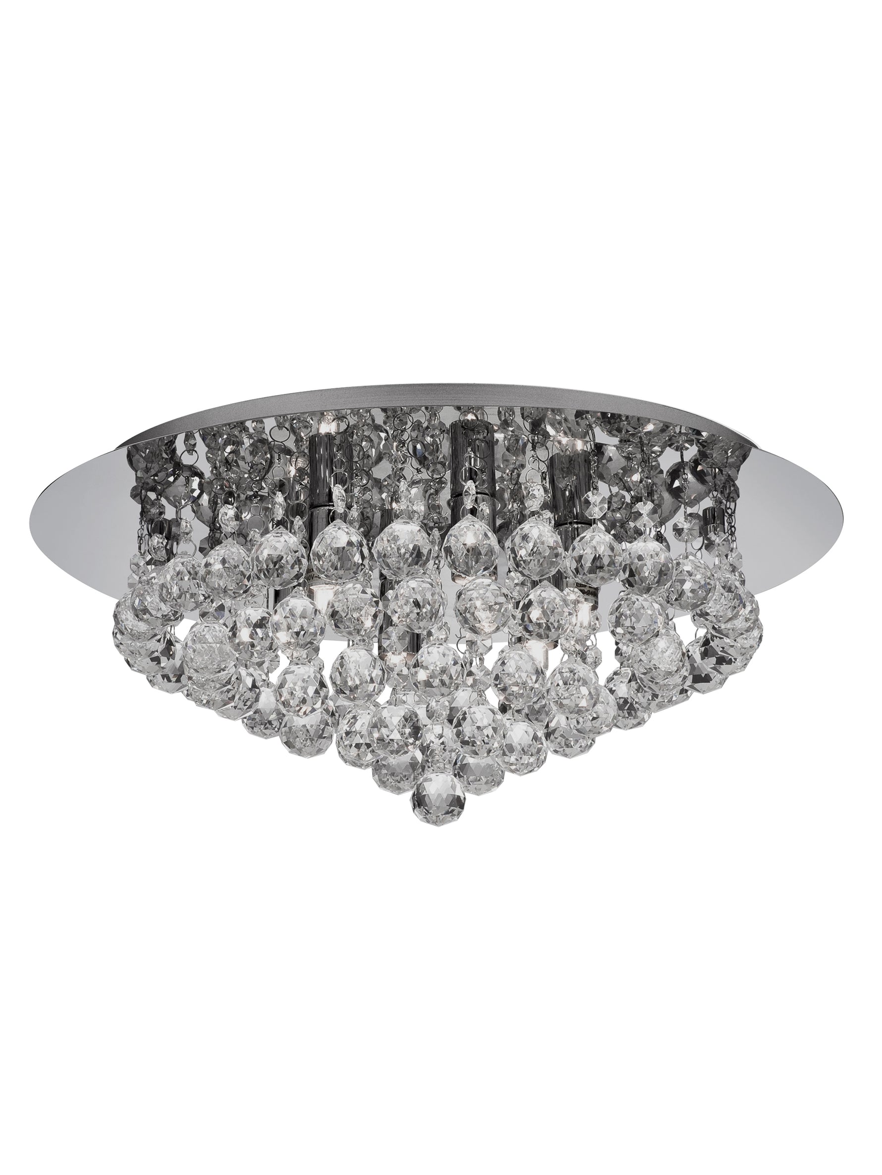 Searchlight Electric Hanna 6Lt Flush  - Chrome Metal & Clear Crystal 3406-6CC