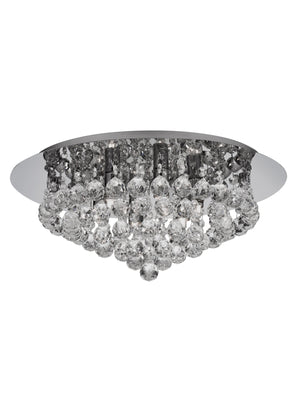Searchlight Electric Hanna 6Lt Flush  - Chrome Metal & Clear Crystal 3406-6CC