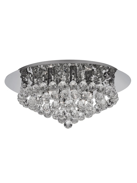 Searchlight Electric Hanna 6Lt Flush  - Chrome Metal & Clear Crystal 3406-6CC