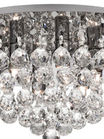 Searchlight Electric Hanna 6Lt Flush  - Chrome Metal & Clear Crystal 3406-6CC