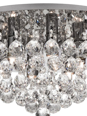 Searchlight Electric Hanna 6Lt Flush  - Chrome Metal & Clear Crystal 3406-6CC