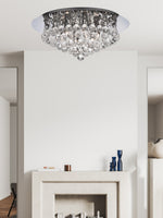 Searchlight Electric Hanna 6Lt Flush  - Chrome Metal & Clear Crystal 3406-6CC