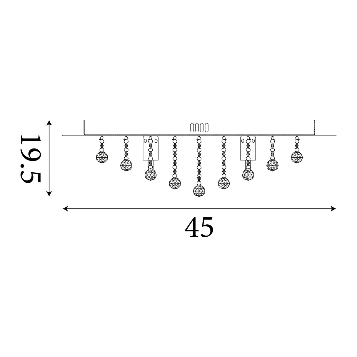 Searchlight Electric Hanna 6Lt Flush  - Chrome Metal & Clear Crystal 3406-6CC