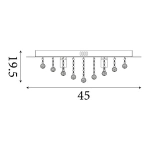 Searchlight Electric Hanna 6Lt Flush  - Chrome Metal & Clear Crystal 3406-6CC