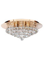 Searchlight Electric Hanna 6Lt Flush  - Gold Metal & Clear Crystal 3406-6GO