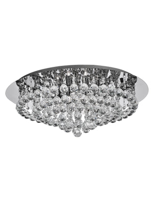 Searchlight Electric Hanna 8Lt Flush  - Chrome Metal & Clear Crystal 3408-8CC