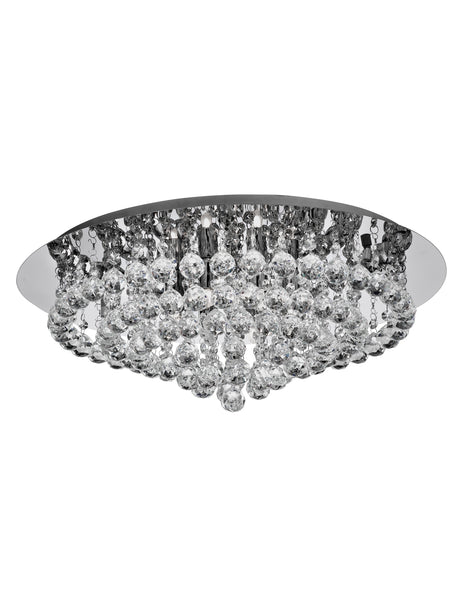 Searchlight Electric Hanna 8Lt Flush  - Chrome Metal & Clear Crystal 3408-8CC