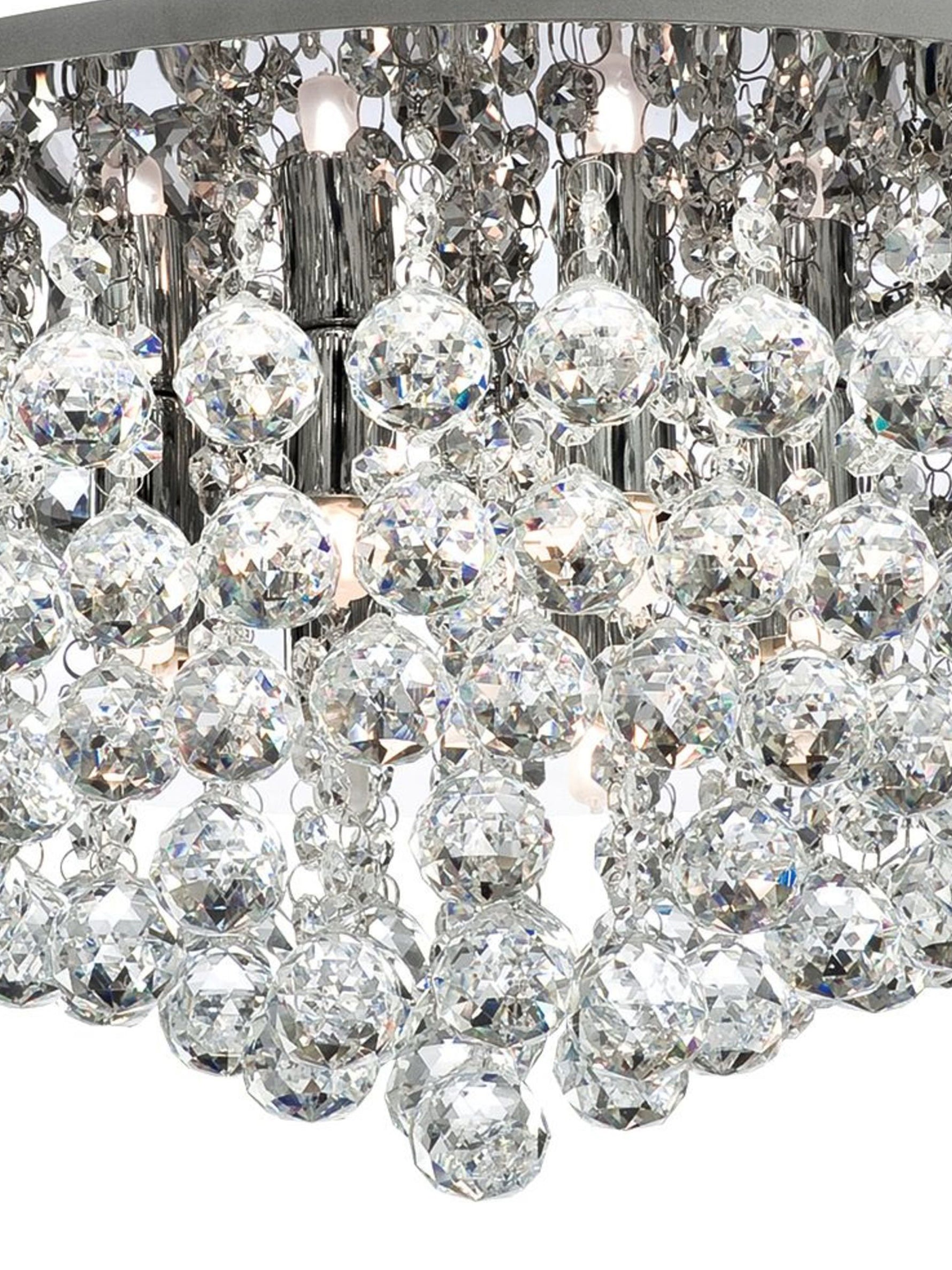 Searchlight Electric Hanna 8Lt Flush  - Chrome Metal & Clear Crystal 3408-8CC