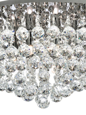 Searchlight Electric Hanna 8Lt Flush  - Chrome Metal & Clear Crystal 3408-8CC