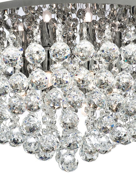 Searchlight Electric Hanna 8Lt Flush  - Chrome Metal & Clear Crystal 3408-8CC