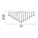 Searchlight Electric Hanna 8Lt Flush  - Chrome Metal & Clear Crystal 3408-8CC