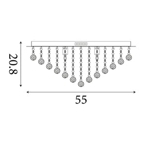 Searchlight Electric Hanna 8Lt Flush  - Chrome Metal & Clear Crystal 3408-8CC