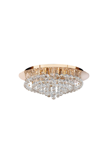 Hanna 8Lt Flush  - Gold Metal & Clear Crystal