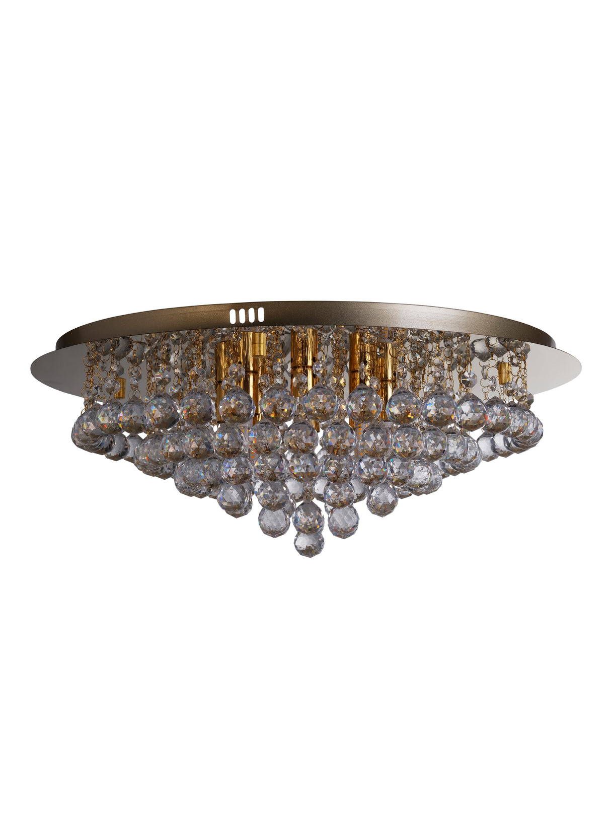 Searchlight Electric Hanna 8Lt Flush  - Gold Metal & Clear Crystal 3408-8GO