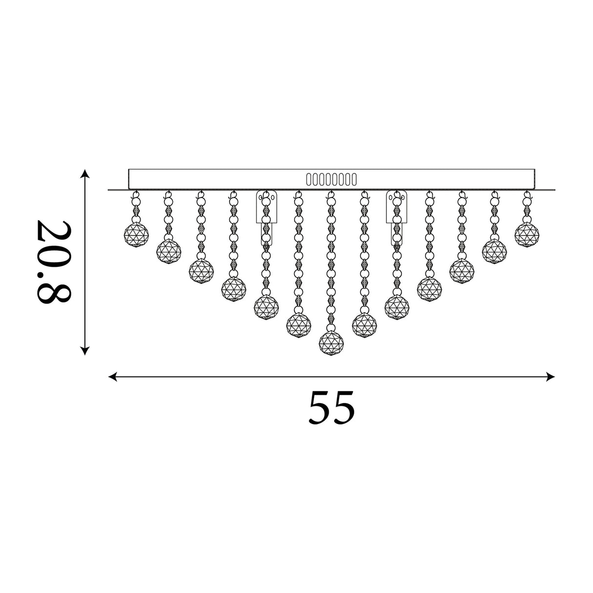 Searchlight Electric Hanna 8Lt Flush  - Gold Metal & Clear Crystal 3408-8GO