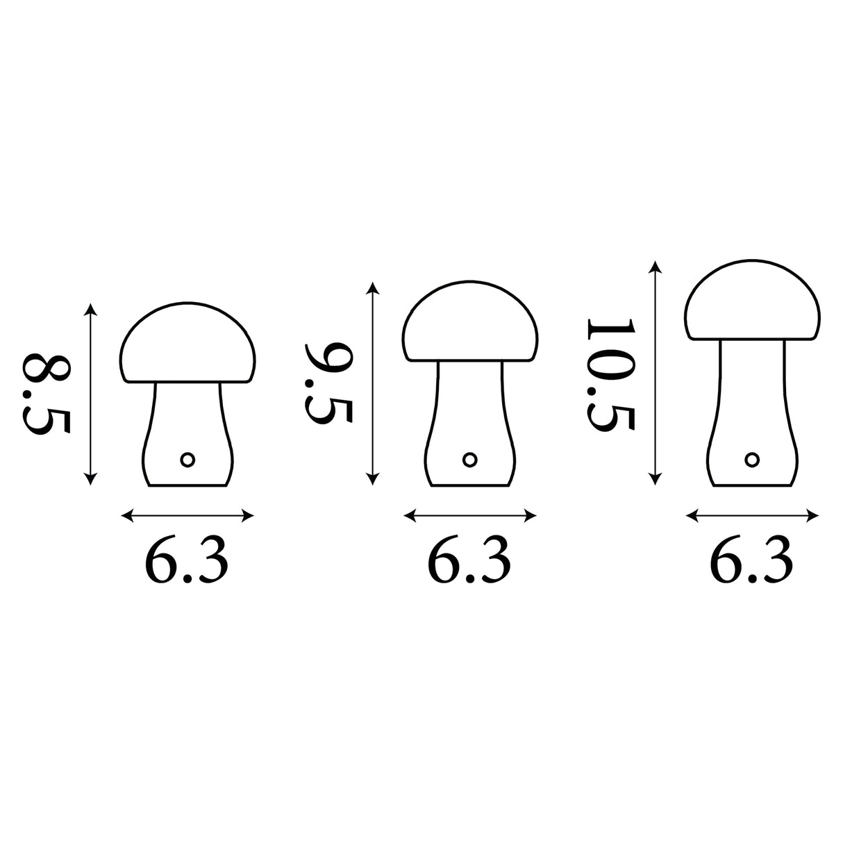 Searchlight Electric Asher - Set of 3 Rechargeable Table Lamps 34125NA
