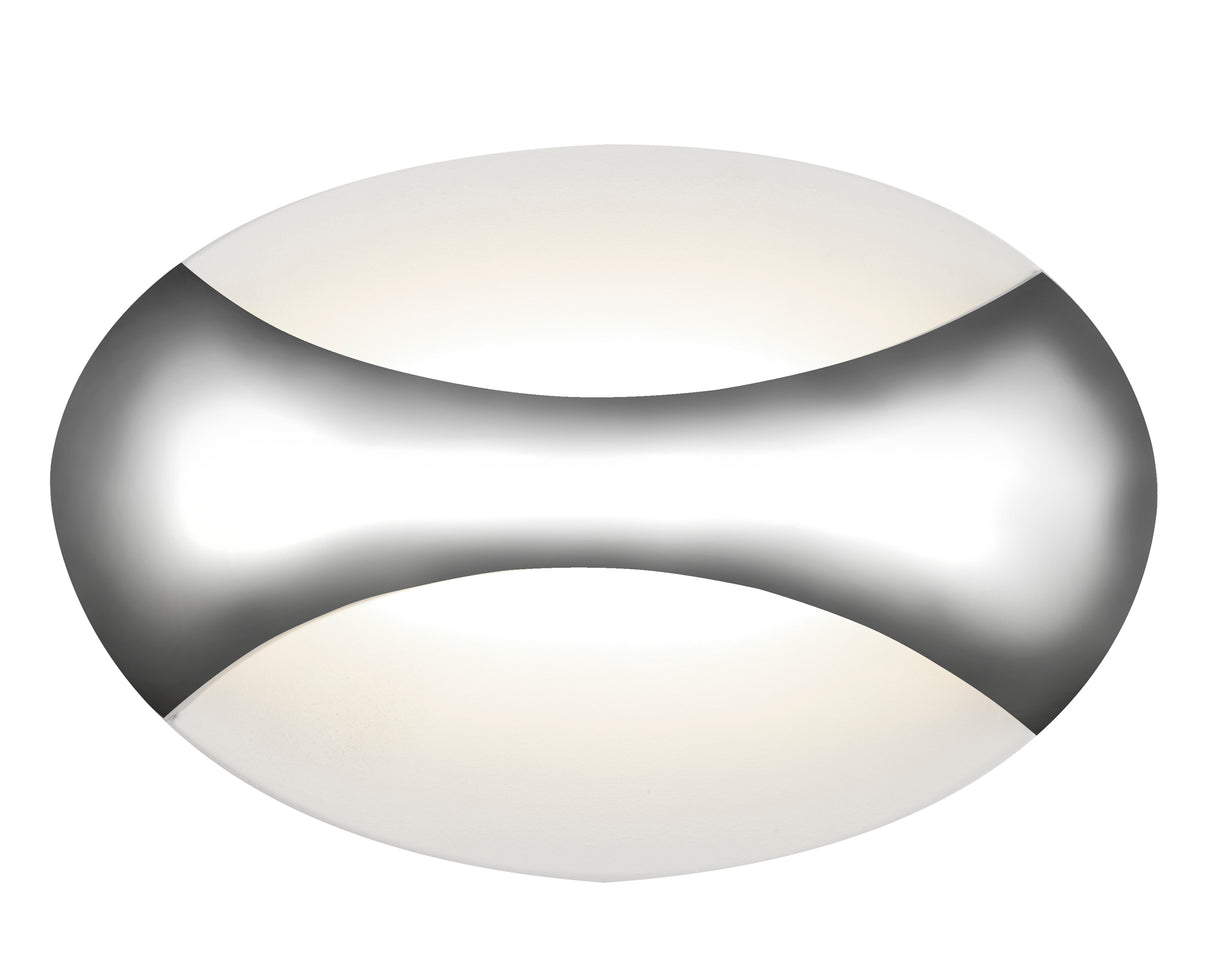 Glow LED Wall Light Oval - Chrome/Sand White
