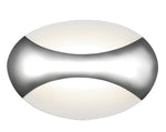 Glow LED Wall Light Oval - Chrome/Sand White