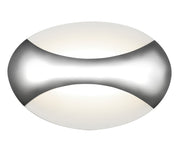 Glow LED Wall Light Oval - Chrome/Sand White