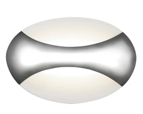 Glow LED Wall Light Oval - Chrome/Sand White