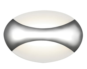Glow LED Wall Light Oval - Chrome/Sand White