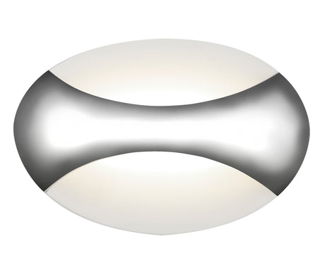 Glow LED Wall Light Oval - Chrome/Sand White