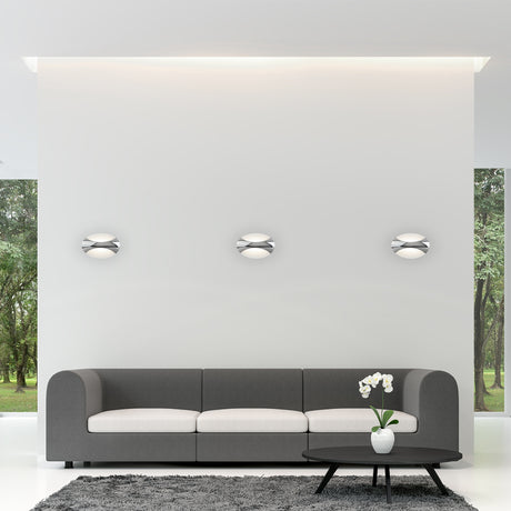Searchlight Electric Glow LED Wall Light Oval - Chrome/Sand White 3420CC