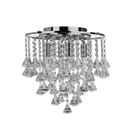 Searchlight Electric Dorchester  5Lt Flush - Chrome Metal & Clear Crystal 3494-4CC