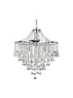 Dorchester  5Lt Pendant - Chrome Metal & Clear Crystal