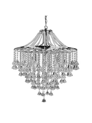 Searchlight Electric Dorchester  5Lt Pendant - Chrome Metal & Clear Crystal 3495-5CC