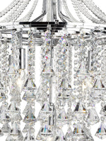 Searchlight Electric Dorchester  5Lt Pendant - Chrome Metal & Clear Crystal 3495-5CC