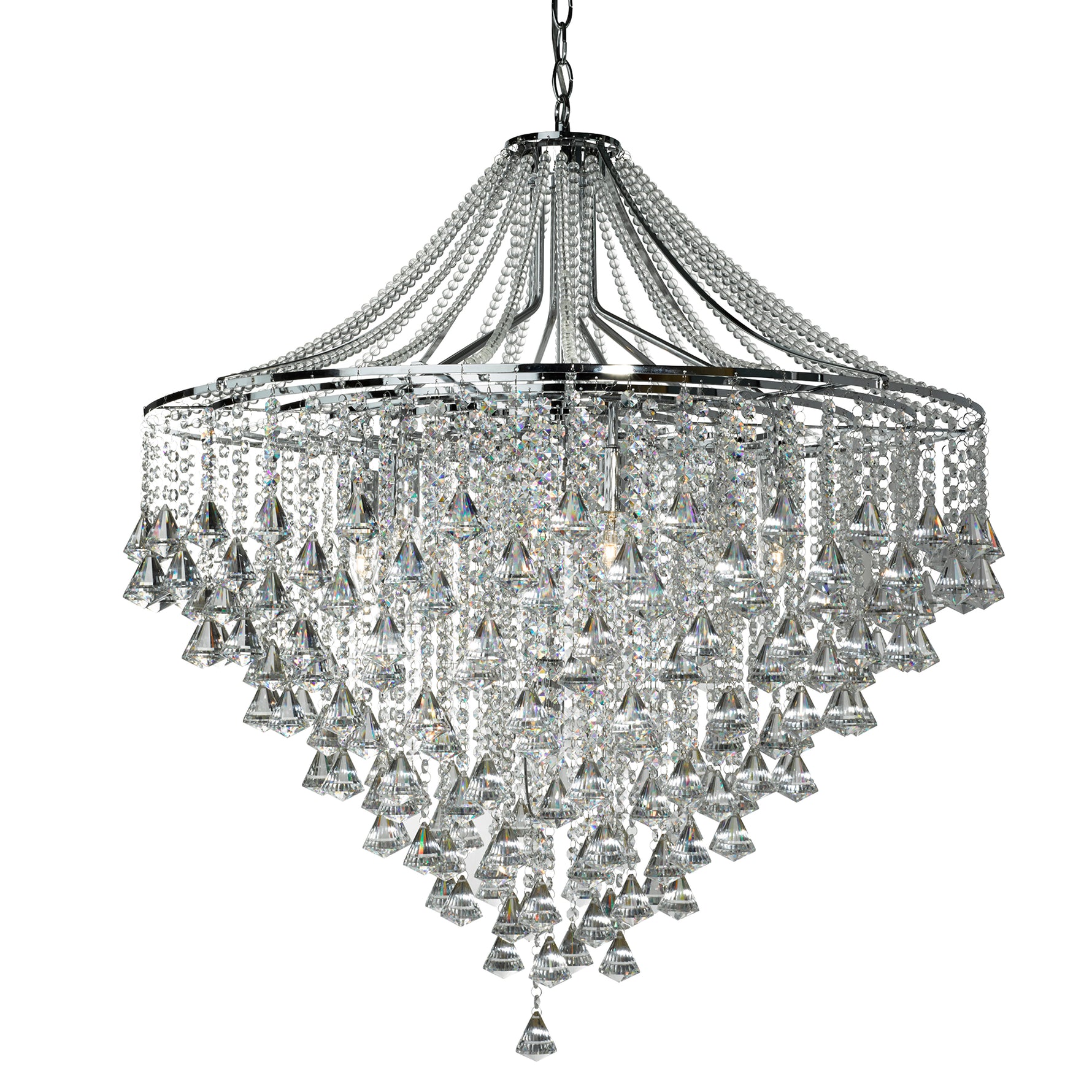 Dorchester 7Lt Pendant -  Chrome & Crystal