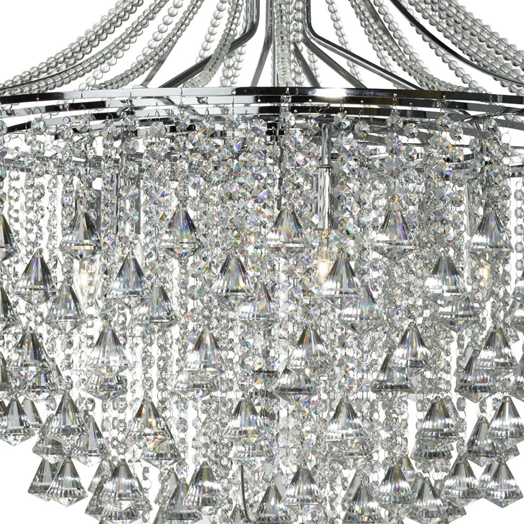 Searchlight Electric Dorchester 7Lt Pendant -  Chrome & Crystal 3497-7CC