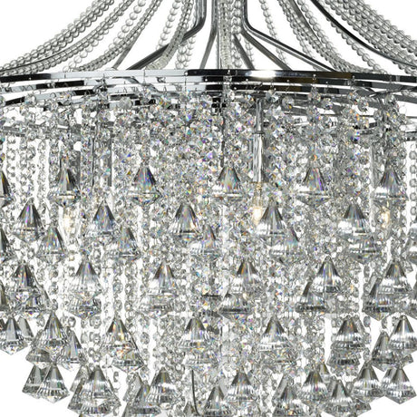 Searchlight Electric Dorchester 7Lt Pendant -  Chrome & Crystal 3497-7CC