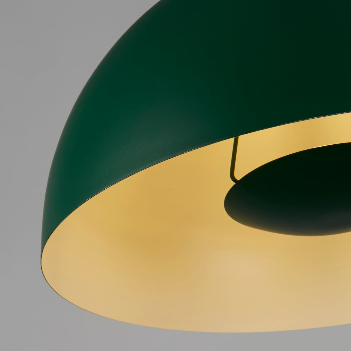 Searchlight Electric Mars 1LT Pendant, Matt Green Metal & Cream Inner 25cm 35410GR
