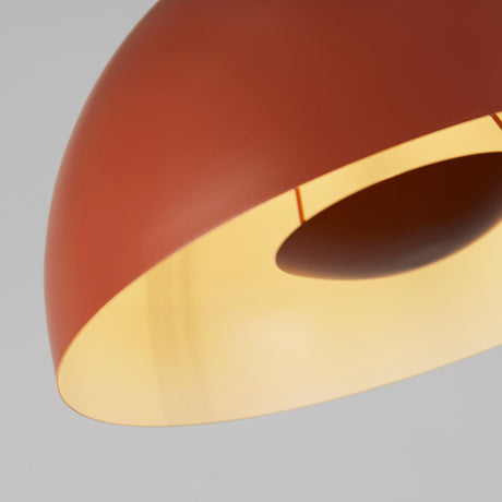 Searchlight Electric Mars 1LT Pendant, Burnt Orange Metal & Cream Inner 25cm 35410OR