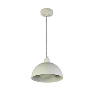 Searchlight Electric Mars 1LT Pendant, Matt Cream Metal & Cream Inner 40cm 35411CR