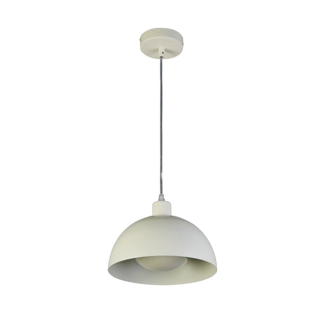 Searchlight Electric Mars 1LT Pendant, Matt Cream Metal & Cream Inner 40cm 35411CR