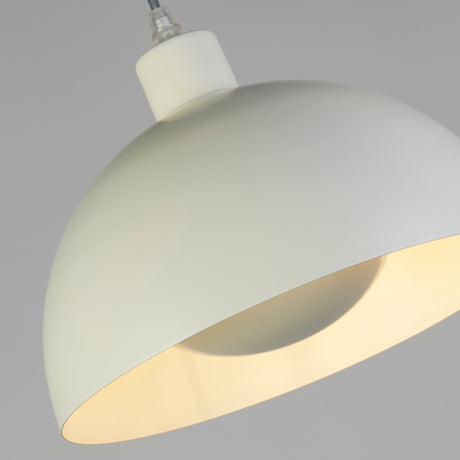 Searchlight Electric Mars 1LT Pendant, Matt Cream Metal & Cream Inner 40cm 35411CR