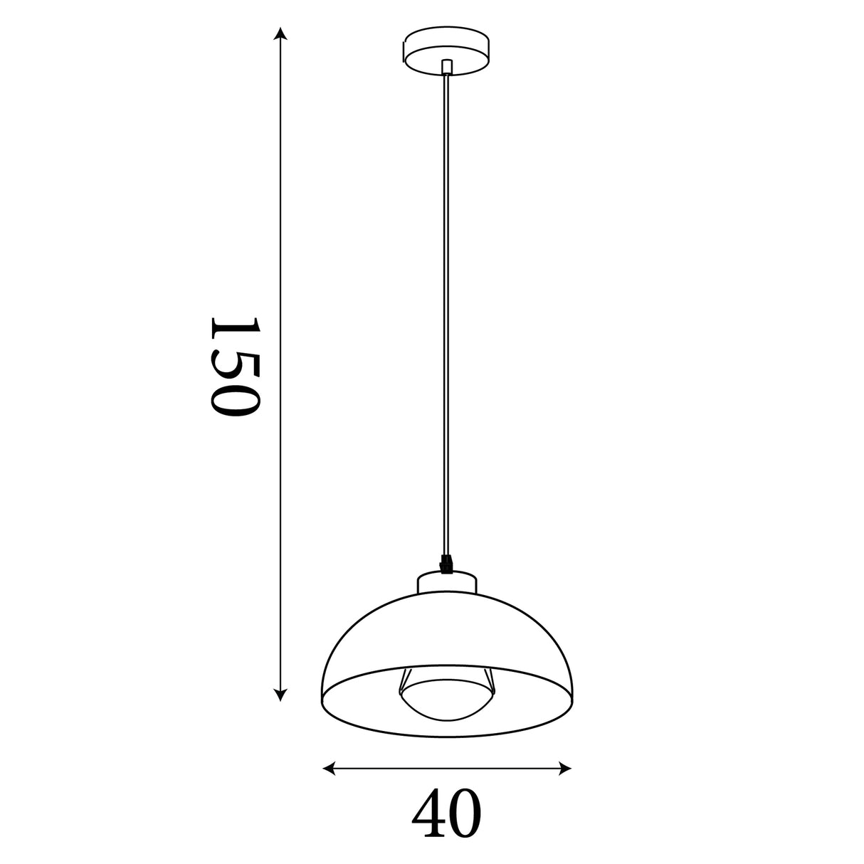 Searchlight Electric Mars 1LT Pendant, Matt Green Metal & Cream Inner 40cm 35411GR