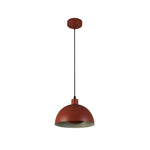 Searchlight Electric Mars 1LT Pendant, Burnt Orange Metal & Cream Inner 40cm 35411OR