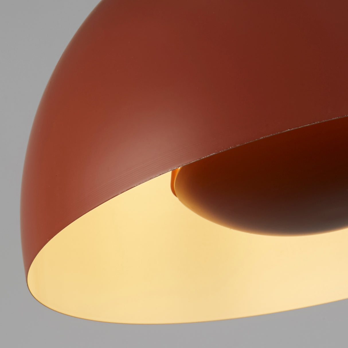 Searchlight Electric Mars 1LT Pendant, Burnt Orange Metal & Cream Inner 40cm 35411OR