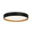 Sorrento LED Flush Black with Wood Transfer
