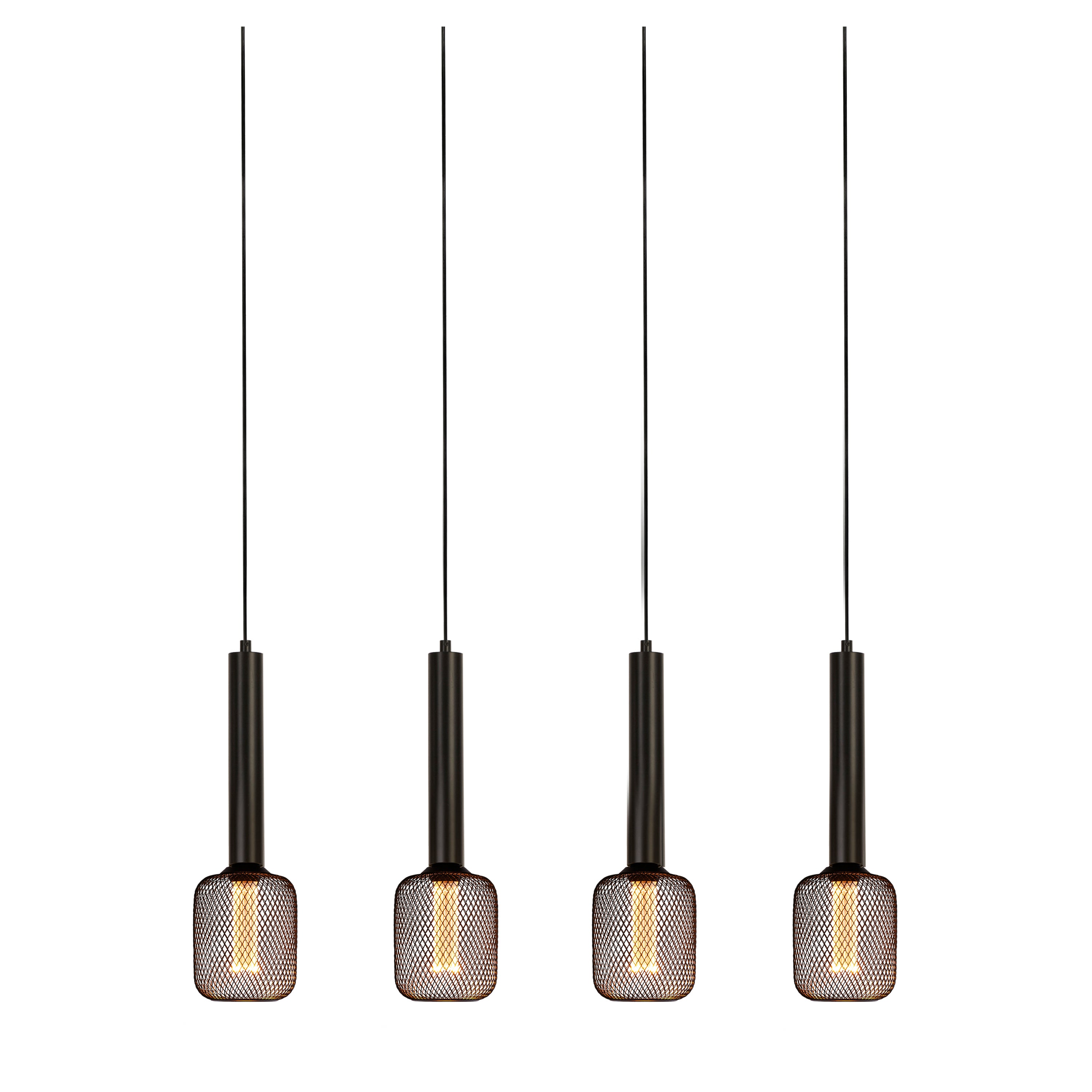 Dulwich 4Lt Bar Pendant - Black Metal