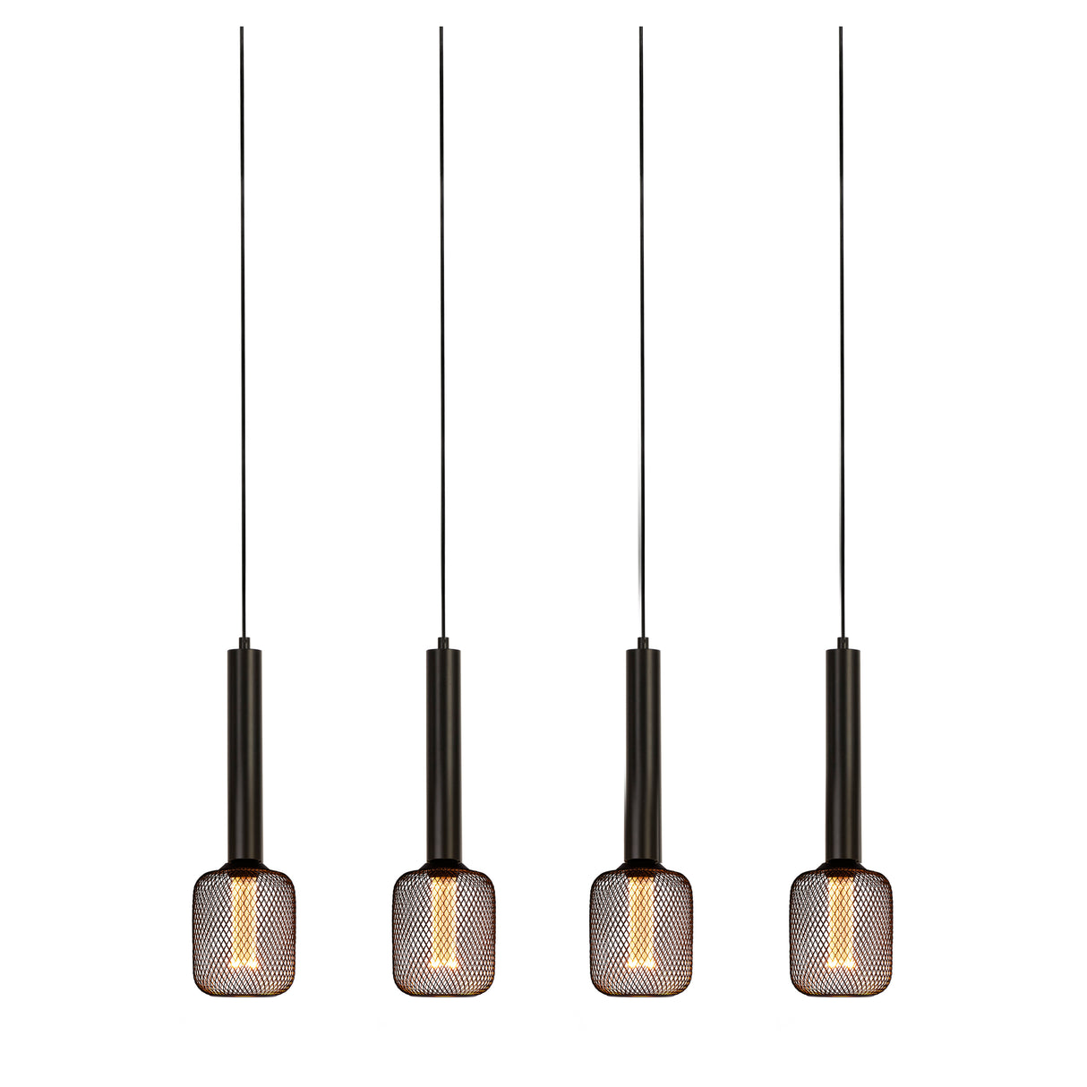 Dulwich 4Lt Bar Pendant - Black Metal