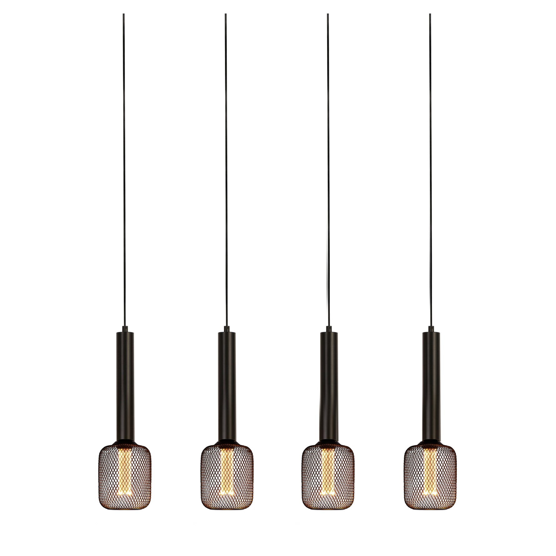 Dulwich 4Lt Bar Pendant - Black Metal