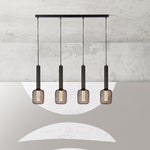 Searchlight Electric Dulwich 4Lt Bar Pendant - Black Metal 35720-4BK